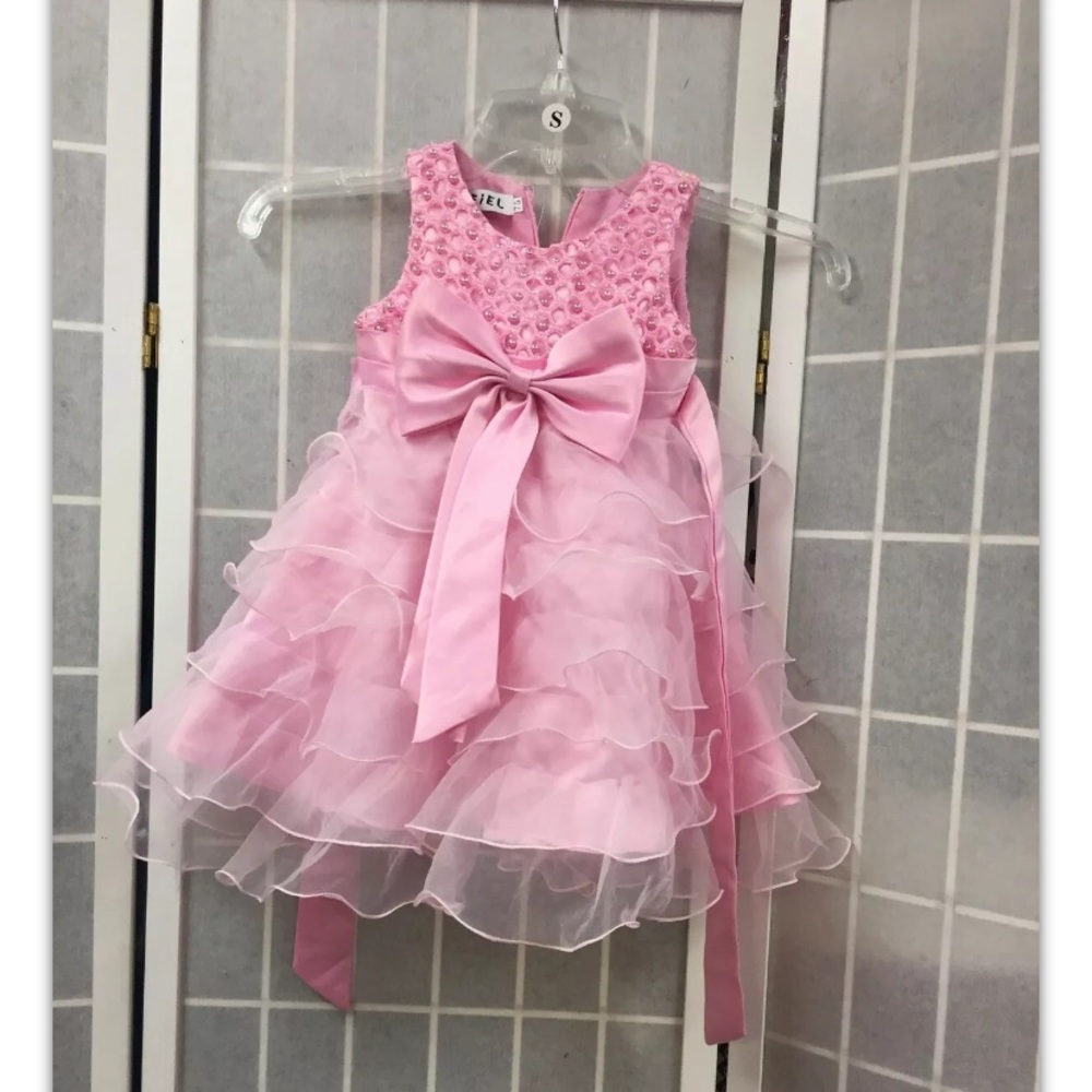 Iefiel,girl, dress,parties,pink,decorated,size2T.: